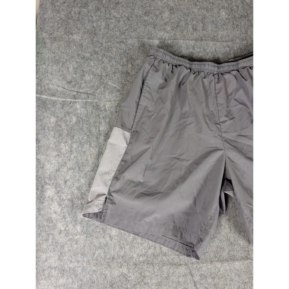 Nike Dri-FIT Mens Running Shorts Grey Mesh Side Panels Reflective Swoosh Logo
